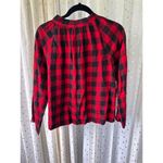 Madewell  100% Cotton Buffalo Check Checkered Gingham Tie-Neck Popover Shirt S Photo 6