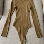 Missguided Khaki Long Sleeve Bodysuit Photo 0