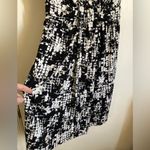 Motherhood 🌞 White, Black & Tan Geometric Print Short Sleeve Maternity Dress #O Photo 6