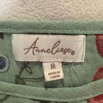 Auneliege Green Floral Embroidered Blouse Size M Photo 2