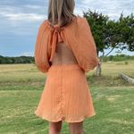 VICI Dolls Orange Kaiga Blackless Short Plisse Dress Photo 5