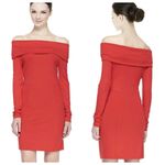 French Connection  SZ 6 Bodycon Dress Off-Shoulder Cowl Neck Stretch Long Sleeve Photo 1