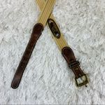 Jordache Woven Belt Leather Brown, Brass Small Photo 3