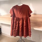 Nordstrom  Orange V-Neck Baby Doll Flutter Sleeve Mini Dress Photo 1
