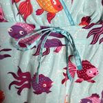 Nick & Nora  Koi Fish Blue Sleeping Gown Chemise Dress Size Small Photo 1