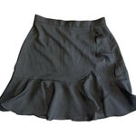 Banana Republic Ruffle Hem Black Mini Skirt, Stylish Party Cocktail Skirt Photo 0