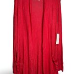 Liz Claiborne  Cardigan Sweater Womens XXL Teaberry Pink Open Front Knit Pockets Photo 0