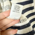 Harlowe & Graham Open Cropped Cardigan Sweatshirt Material Navy & White Stripe L Blue Size L Photo 5