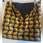 J.Crew Animal Jacquard Mini Skirt Black and Gold Elephant Print Size 4 Photo 5