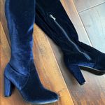 Catherine Malandrino  Deep Blue Velvet Over the Knee Boots Photo 7