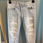 American Eagle NEW Size 00 Teen Ripped Short Super Stretch and Low Jegging Jean Photo 1