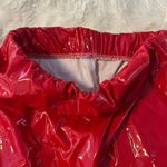 Red Latex Mini Skirt Photo 2