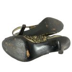 Mootsies Tootsies Womens Shoes Pumps Slingback Peep Toe Lace Print Gold 9.5 Photo 4