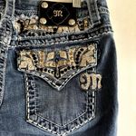 Miss Me  Embellished Boot Stretch Jean Rhinestone Patch Medium Wash Blue 30x33 Photo 2