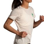 Brooks  Running on Good Luck Distance Short Sleeve Tee - Size M - Off White - NWT Photo 1