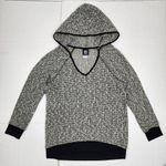 Bobeau Knit Hooded Sweater Sage Green Black Trim Semi-sheer Size M Photo 14