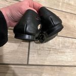 Genuine Leather Sandals gladiator Roman Loafers Flats Slip On Office Shoes Pumps Sling back peep toe ankle strap Black Size 5.5 Photo 6