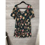 Torrid 2 Dress Real Green Floral Challis Tiered Skater Corset Back Plus Strappy Photo 1