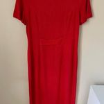 Vintage Saks David Warren Linen Blend Short Sleeve Sheath Dress Red Size M Size M Photo 7