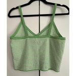 LA Hearts Green White Striped V Neck Cropped Tank Top Size Medium NWT Streetwear Photo 1