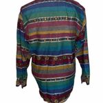 Vintage Angelique Imports Inc. 1991 Abstract Print Multicolored Medium shirt Blue Photo 3
