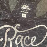 RAW THREADS Race You To The Castle Navy Racerback Graphic Race Tank Top XS Blue Photo 2