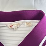 Monterey Club Womens XL Golf Sleeveless Polo Tank Top White Purple Striped Photo 2