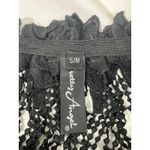 Pretty Angel  Black Floral Lace Off Shoulder Top Tiered  Cropped Sheer S/M Photo 4