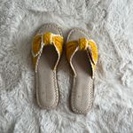 Bandolino Yellow Braylin Bow Tie Scallop Trim Espadrille Slide Sandals NEW Photo 3