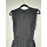 Free People CEM Black Sleeveless Lace Trim Deep V Cinch Waist Wide Leg Jumpsuit Photo 10