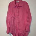 SNDYS Leo Linen Button Up Shirt Dress Beach Casual Pink CoverUp Women’s sz 4 Photo 2