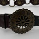 Unbranded Brown Leather Circle Rustic Bras Belt Festival Boho Medium Photo 1