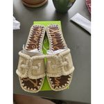 Sam Edelman  Women's Fitz Flat‎ Sandal Beaded Size 7 Cream And White Photo 1