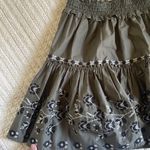 Kate Spade  Broome Street Floral Embroidered Poplin Skirt Olive Green Size M Photo 2