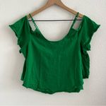 San Lorenzo Green Cold Shoulder Summer Cover Up 100% Cotton Medium Photo 3