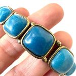 Fossil  stretchy square blue and gold tone bracelet Photo 3