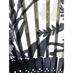 Vintage Folding Hand Fan Black Beautiful Hand Painted Flowers Delicate Fabric Photo 6