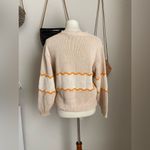 Liz Claiborne LizWear Island Palm Tree Knit Beige Sweater, Size Petite Small Photo 3