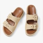 NEW Raffia Platform Sandals Comfortable Buckle Straps Espadrilles Slides Shoes 8 Tan Photo 6