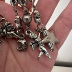 Vintage Silver Tone Celestial Stars Moon Angel Dangle Earrings Photo 3