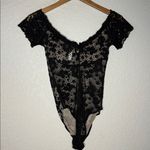 Victoria's Secret NEW  Black Lace Bodysuit Short Sleeve Sexy Bra Shelf Medium Photo 9