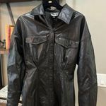 Line and Dot  Lou Faux Leather Mini Shirt Dress Black Womens Size Small Photo 4