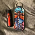 NWOT Dragonfly lipstick/lip gloss holder keychain Blue Photo 5