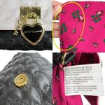 Betsey Johnson Black & White Quilted Large Red Bow Chain Strap Shoulder Purse Photo 12
