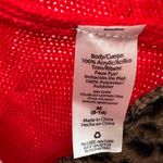 Holiday Time  leopard trim off the shoulder jingle bell elf sweater dress M Photo 9