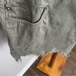Free People  Moonchild Shirt Jacket Shacket Denim Utility Distressed Olive Green Photo 4