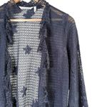Soft Surroundings Lace Open Front Long Cardigan in Black, Size XS Photo 3