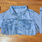 Cropped Jean Jacket Blue Size M Photo 0