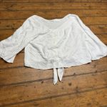 Urban Romantics  Crop‎ top Blouse small White, Tied Waist, Tiny Flaw Photo 2