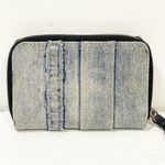 Diesel  Blue Denim Jean Full Zipper Women’s Wallet Keyring Snap Closure Photo 5
